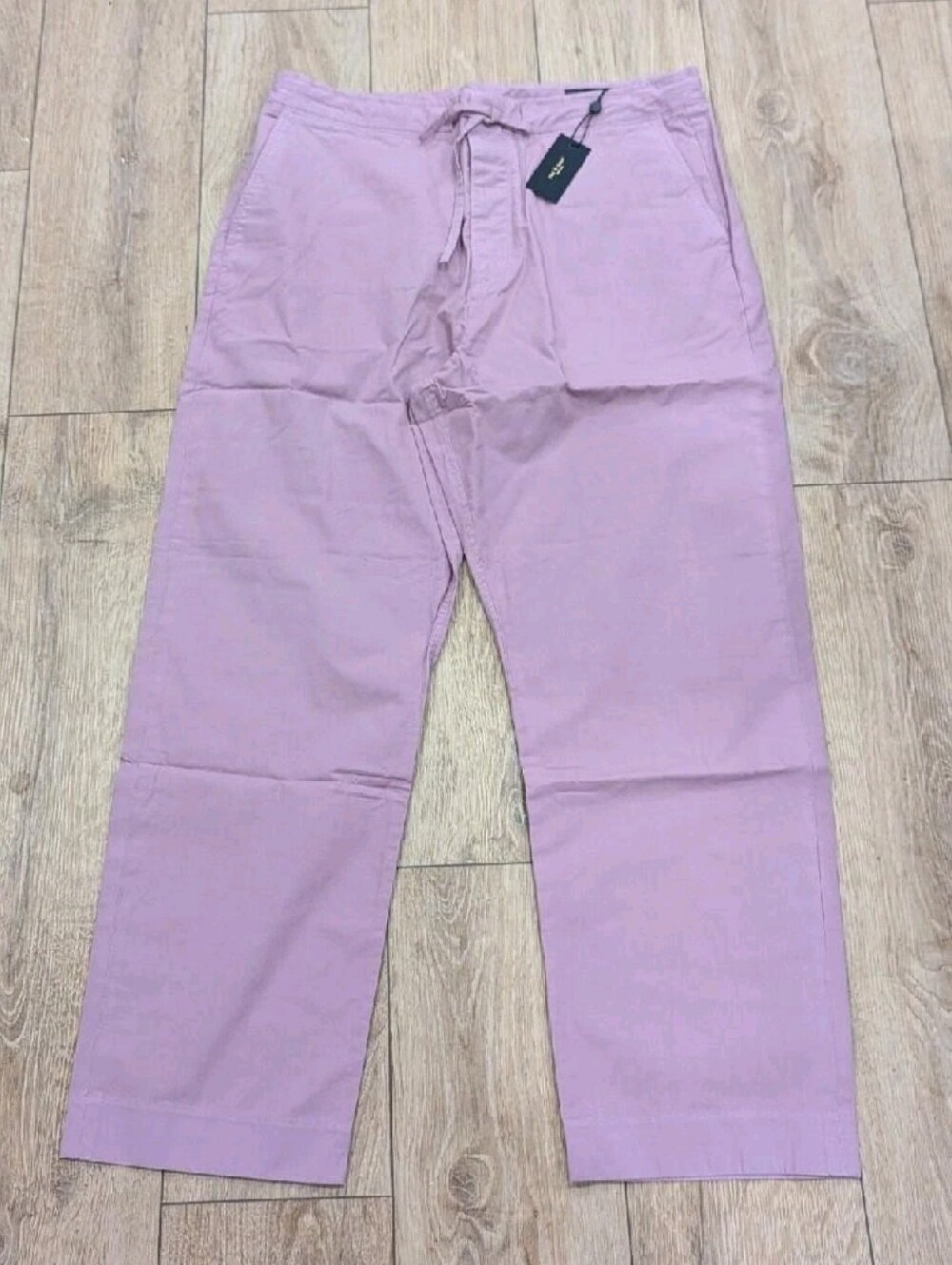 $275 Mens rag bone "Bradford" Cotton Drawstring Casual Pants Berry Medium